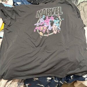 Marvel Heroes Black T-Shirt with Vibrant Design